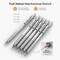 35-Piece Silver Metal Mechanical Pencil Set – 0.5/0.7/0.9mm & 3×2mm Graphite Lead Holders with 20 Tubes of Refills (6B–4H), Kneaded Erasers & Case – Ideal for Drawing, Sketching, and Drafting (Silver)
